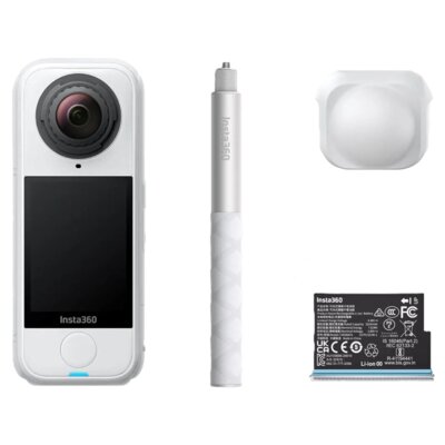 Kamera sportowa INSTA360 X4 Air Starter Bundle Biały, filmy 360° w rozdzielczości 8K/30 FPS, Wi-Fi, Bluetooth