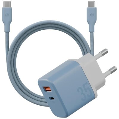 Ładowarka sieciowa BAZIC GoPort Velox 35W Niebieski + kabel USB-C - USB-C