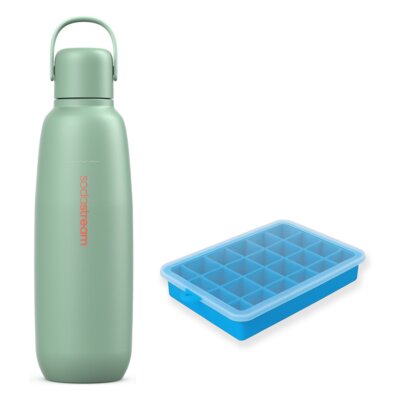 Butelka termiczna SODASTREAM Fizz&Go Miętowy + Foremka do lodu CLEANBOTTLE Blue