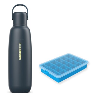 Butelka termiczna SODASTREAM Fizz&Go Granatowy + Foremka do lodu CLEANBOTTLE Blue