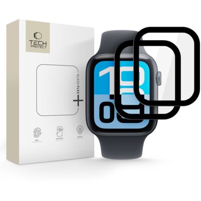 Szkło hybrydowe TECH-PROTECT Glass Flex+ do Apple Watch 4/5/6/SE 1/2/3 44 mm Czarny (2 szt.)