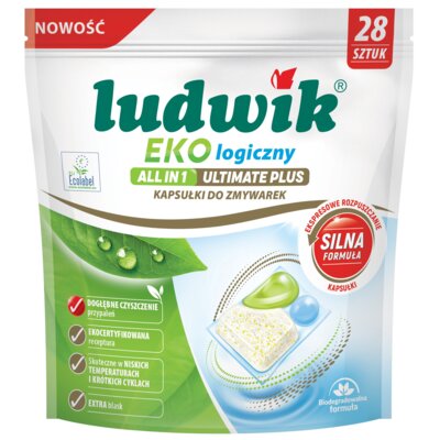 Kapsułki do zmywarki LUDWIK Ekologiczny All in 1 Ultimate Plus - 28 szt.