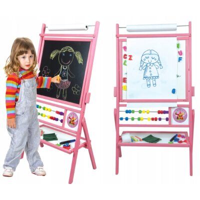 Tablica obrotowa z 2 -rzędowym liczydłem różowa