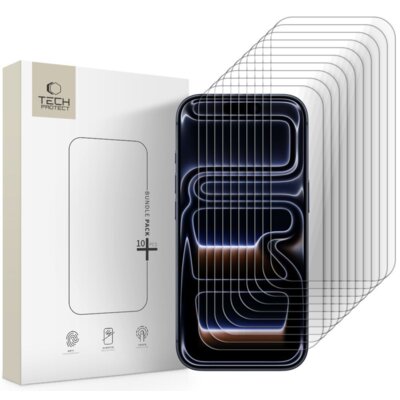 Szkło hartowane TECH-PROTECT Bundle do Apple iPhone 16 Pro/17/17 Pro (10 szt.)