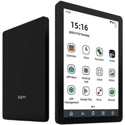 Czytnik e-booków BIGME B6 6", Podświetlany ekran, Wi-Fi Czarny