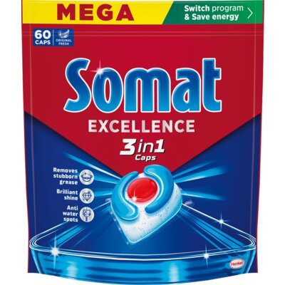 Kapsułki do zmywarki SOMAT Excellence Caps 3w1 - 60 szt.