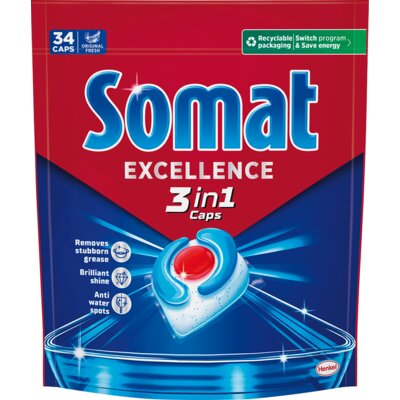 Kapsułki do zmywarki SOMAT Excellence Caps 3w1 - 34 szt.