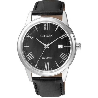 Zegarek CITIZEN Eco-Drive Leather AW1231-07E Stalowo-czarny