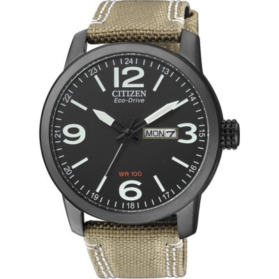 Zegarek CITIZEN Eco-Drive Military BM8476-23EC Czarno-beżowy