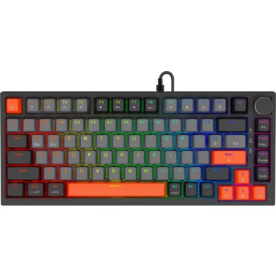 Klawiatura SAVIO Astral Black Outemu White Jade Czarno-szaro-pomarańczowy