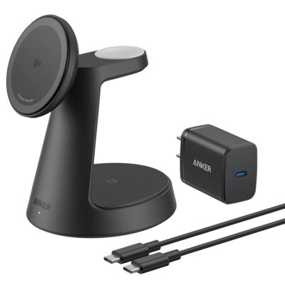 Ładowarka indukcyjna ANKER MagGo 3w1 15W Czarny Qi2 MagSafe