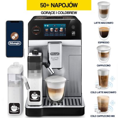 Ekspres DELONGHI ECAM470.85.MB Eletta Ultra (Spienianie mleka na ciepło i zimno) (Cold Brew)