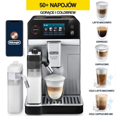 Ekspres DELONGHI ECAM470.85.MB Eletta Ultra (Spienianie mleka na ciepło i zimno) (Cold Brew)