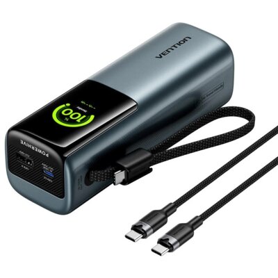 Powerbank VENTION FKGH0 27000 mAh 200W Szary + kabel USB-C 240W