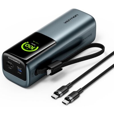 Powerbank VENTION FKFH0 20000 mAh 165W Szary + kabel USB-C 240W