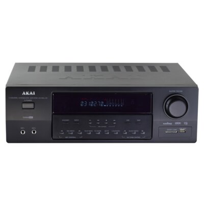 Amplituner AKAI AS110RA-320 Czarny 5.1-kanałowy, 7 wbudowanych efektów DSP, Wejście gramofonowe MM, wejście USB