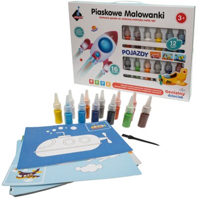 Zestaw kreatywny ASKATO Genialny dzieciak Piaskowe malowanki – Pojazdy 127682