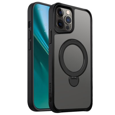 Etui ETTERI Matt Mag Ring do Apple iPhone 12/12 Pro Czarny