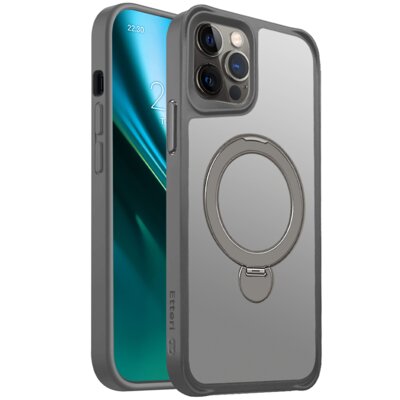 Etui ETTERI Matt Mag Ring do Apple iPhone 12/12 Pro Szary