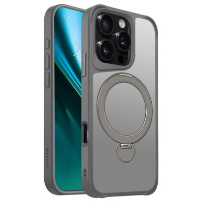 Etui ETTERI Matt Mag Ring do Apple iPhone 16 Pro Szary