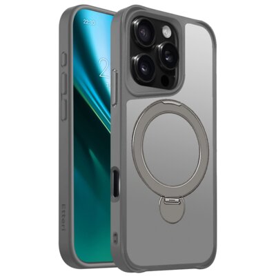 Etui ETTERI Matt Mag Ring do Apple iPhone 16 Pro Max Szary