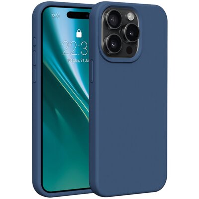 Etui ETTERI Silicone Case do Apple iPhone 15 Pro Max Ciemnoniebieski