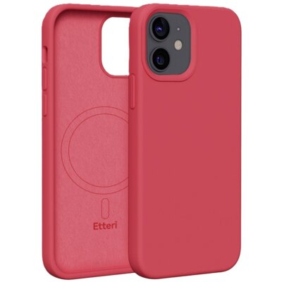 Etui ETTERI Silicone Mag do Apple iPhone 12/12 Pro Malinowy
