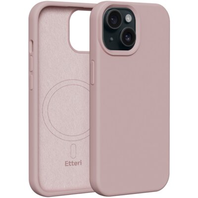 Etui ETTERI Silicone Mag do Apple iPhone 15 Jasnoróżowy