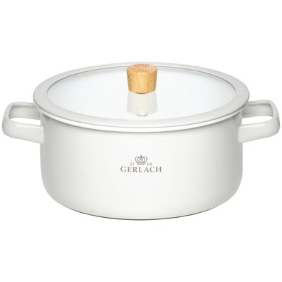 Garnek GERLACH Natur Enamel Biały 3L
