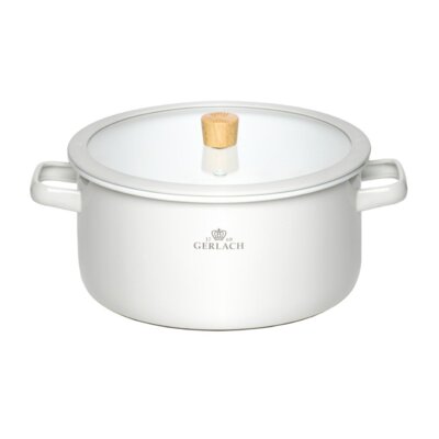 Garnek GERLACH Natur Enamel Biały 5L