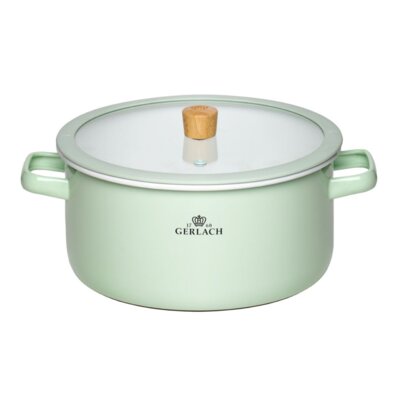 Garnek GERLACH Natur Enamel Zielony 5L