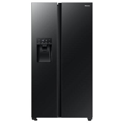 Lodówka HISENSE RS694N4GBE Side by Side No frost 178.6cm Czarna (szkło) Podajnik wody Kostkarka