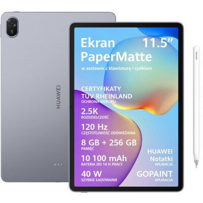 Tablet HUAWEI MatePad 11.5" 2025 PaperMatte Edition 8/256GB Wi-Fi Szary + Rysik