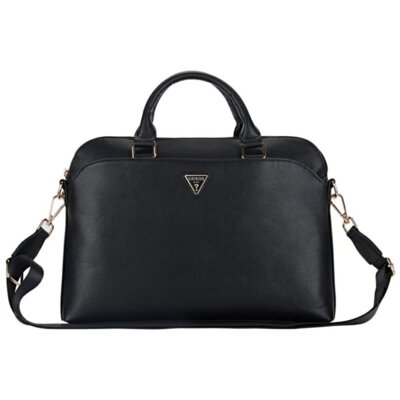 Torba GUESS Grained Zipper Pocket Triangle Logo 15 cali Czarny