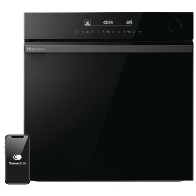Piekarnik HISENSE BSA66346PBGWIFI Elektryczny Czarny A+ ConnectLife, Termosonda, Pyroliza