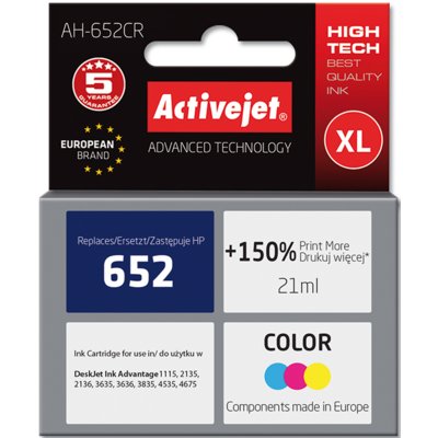 Tusz ACTIVEJET do HP 652 F6V24AE Kolorowy 21 ml AH-652CR
