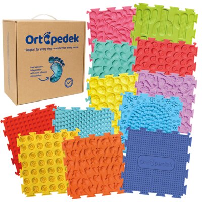 Mata sensoryczna ORTOPEDEK 128948 24.5 x 24.5 cm (12 elementów) Wielokolorowy