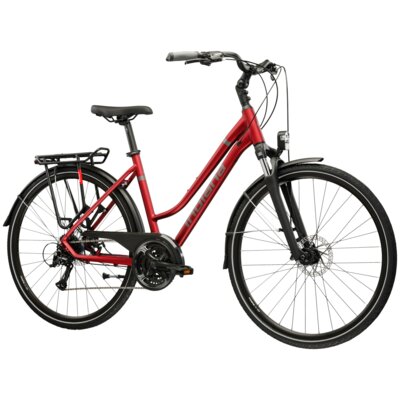 Rower trekkingowy INDIANA X-Road 3.0 D17 28 cali damski Rubinowo-grafitowy