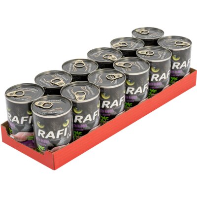 Karma dla kota RAFI z królikiem 12 x 400 g