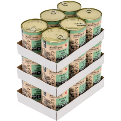 Karma dla psa WIEJSKA ZAGRODA Indyk z królikiem 18 x 800 g