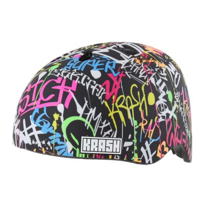 Kask rowerowy KRASH Street Writer Pop Neon Wielokolorowy dla Dzieci (rozmiar M)