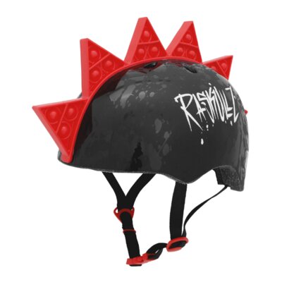 Kask rowerowy RASKULLZ Pop Splat Czarno-czerwony dla Dzieci (rozmiar S)