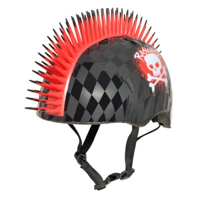 Kask rowerowy RASKULLZ Skull Hawk Czarno-czerwony dla Dzieci (rozmiar S)