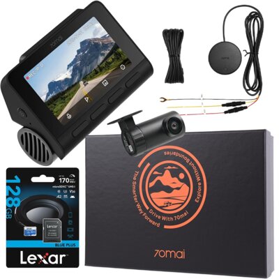 Wideorejestrator 70MAI A810S Set 4K + kamera tylna RC24 + karta 70mai SD 128GB