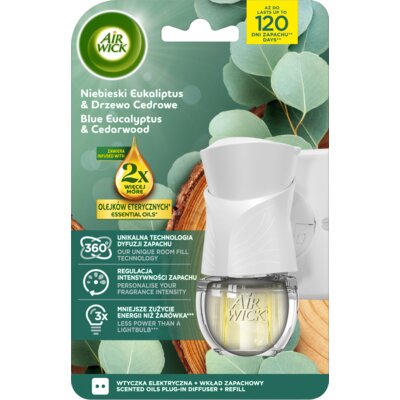 Odświeżacz powietrza AIR WICK Essential Oils Niebieski eukaliptus i drzewo cedrowe 19 ml