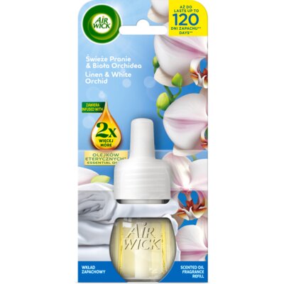 Wkład do odświeżacza powietrza AIR WICK Essential Oils Świeże pranie i biała orchidea 19 ml