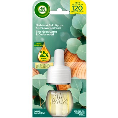 Wkład do odświeżacza powietrza AIR WICK Essential Oils Niebieski eukaliptus i drzewo cedrowe 19 ml