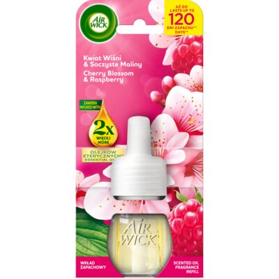 Wkład do odświeżacza powietrza AIR WICK Essential Oils Kwiat wiśni i soczyste maliny 19 ml