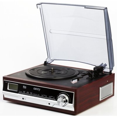 Gramofon CAMRY CR1113 Brązowy, Manualny, Napęd paskowy, Wbudowane głośniki, Prędkość odtw. 33 1/3,45,78 obr./min