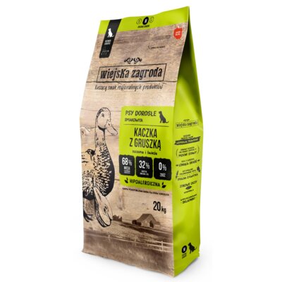 Karma dla psa WIEJSKA ZAGRODA Kaczka z gruszką M 2 x 20 kg